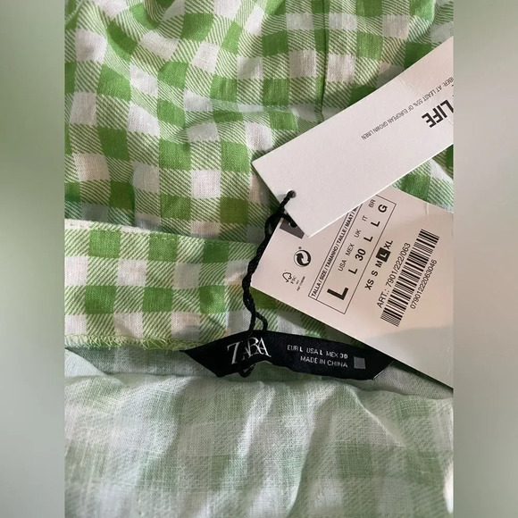 ZARA Gingham Linen Midi Dress - Picture 9 of 16